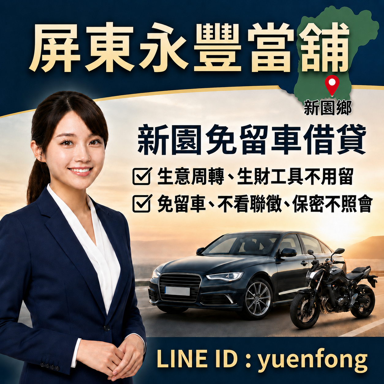 新園汽機車借款免留車